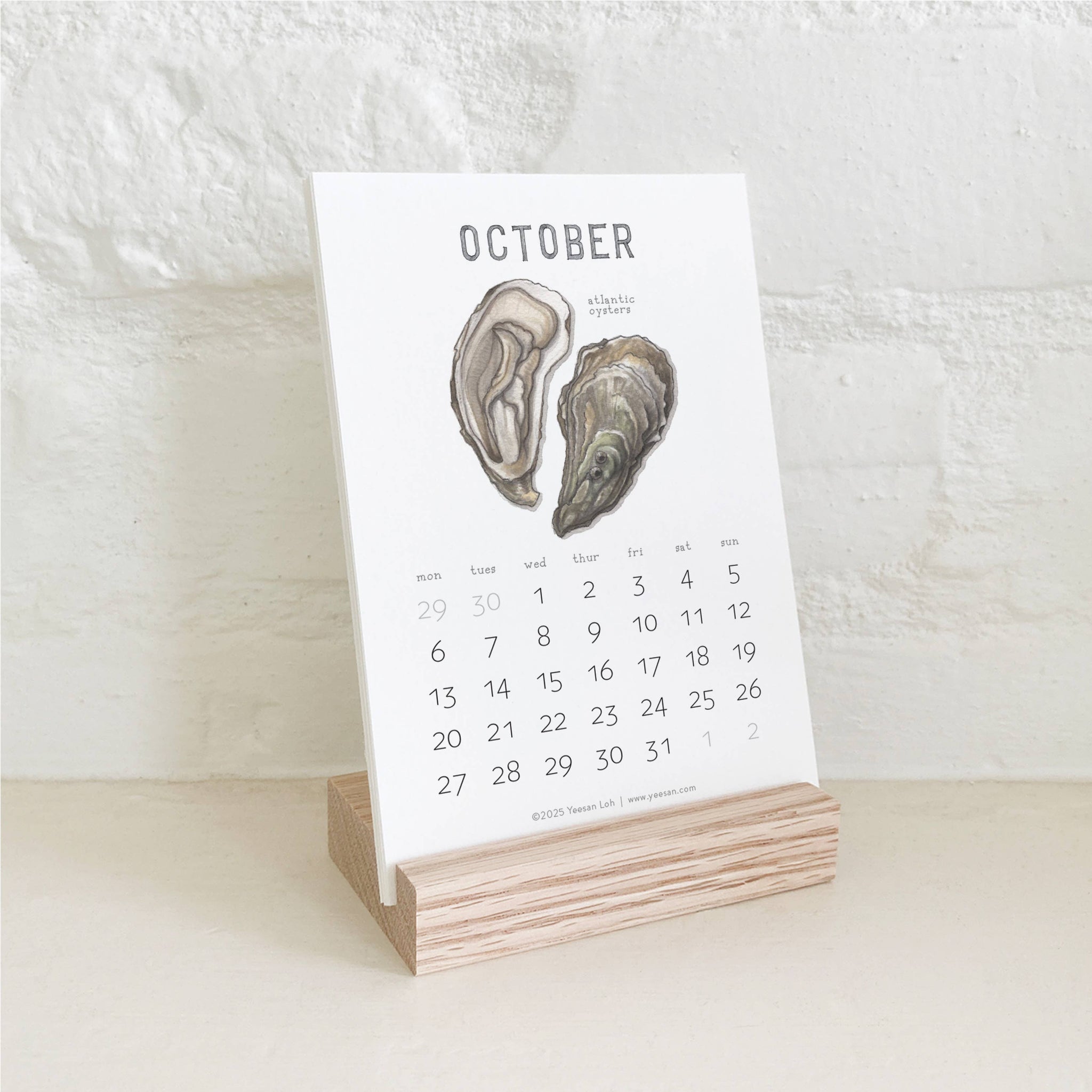 yeesan loh 2025 calendars bivalves october