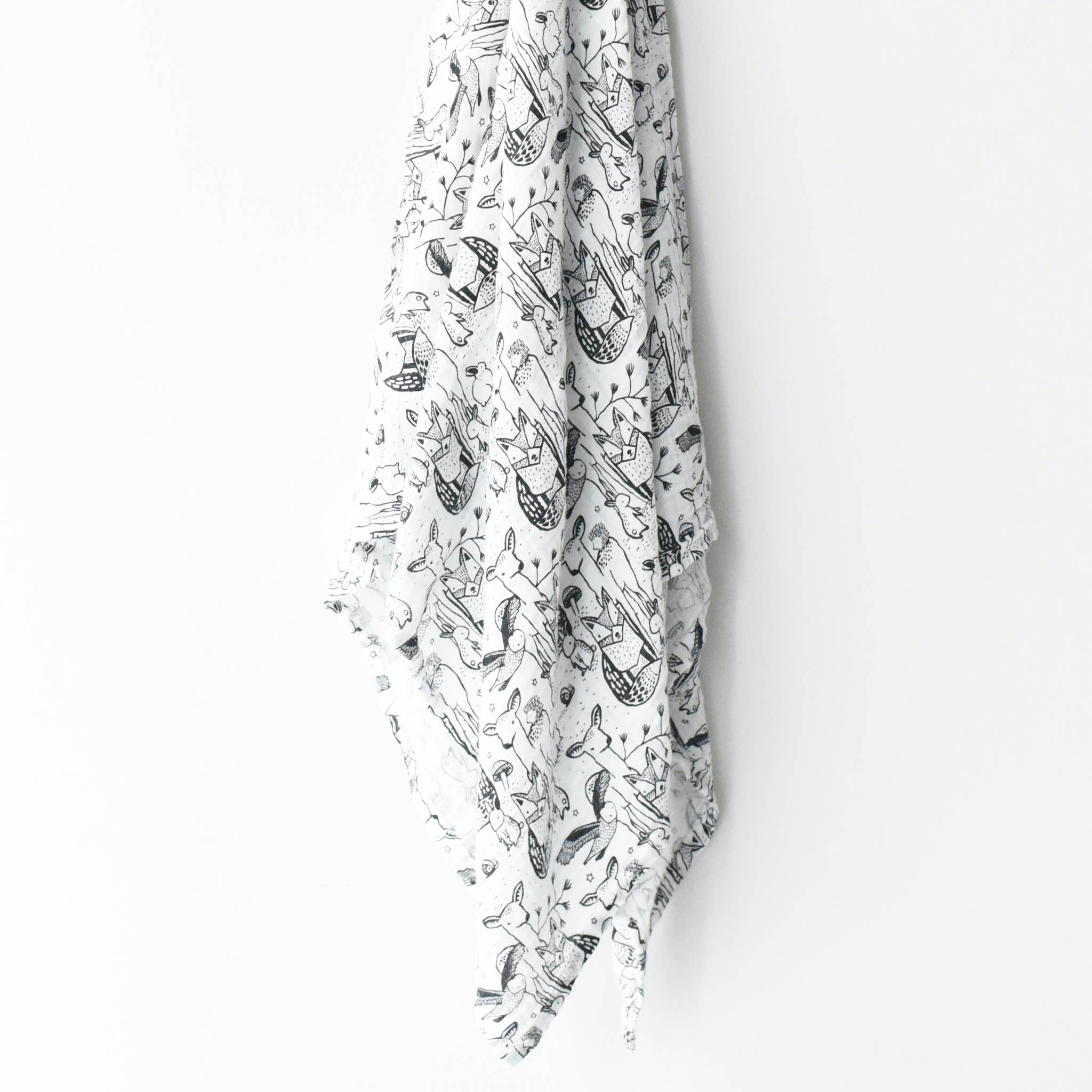 organic muslin swaddle forest  hanging