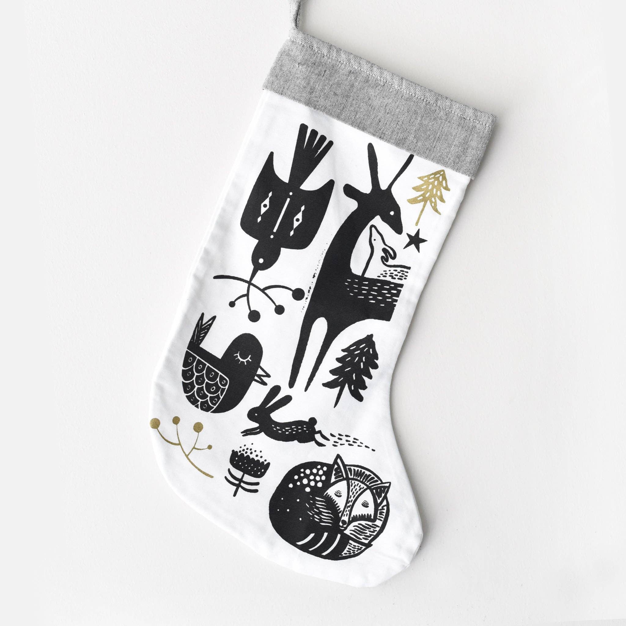 organic holiday stocking winter animals