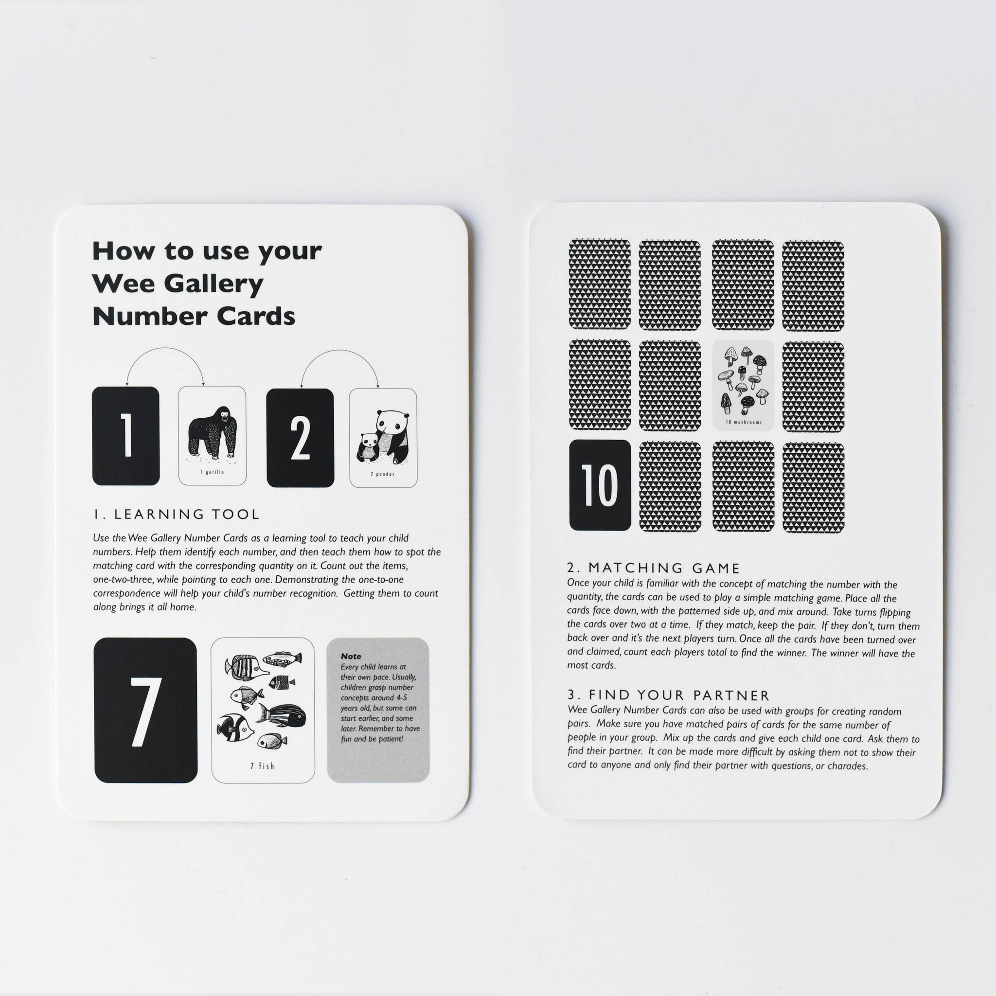 wee gallery nature number cards how to use