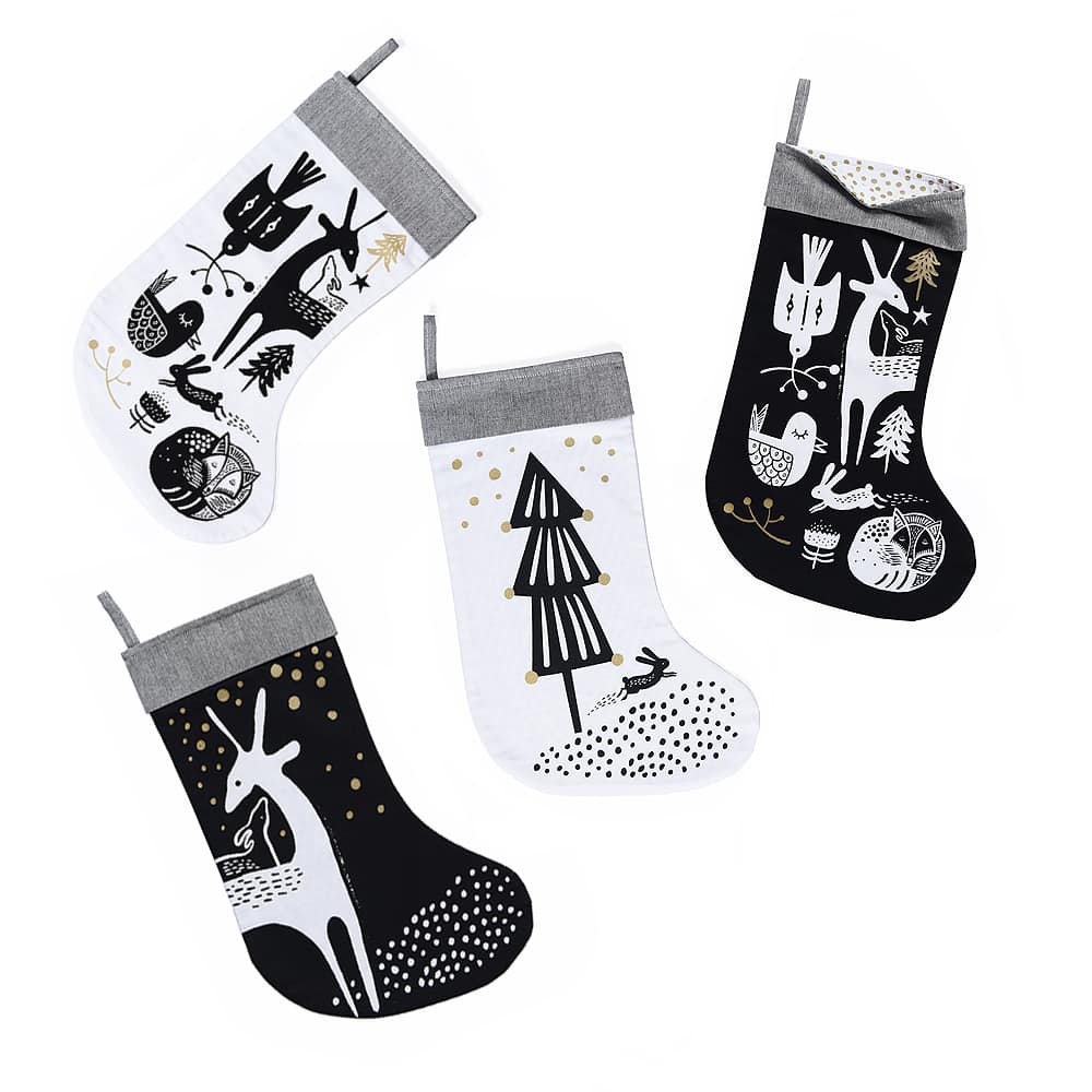 organic holiday stocking winter animals collection