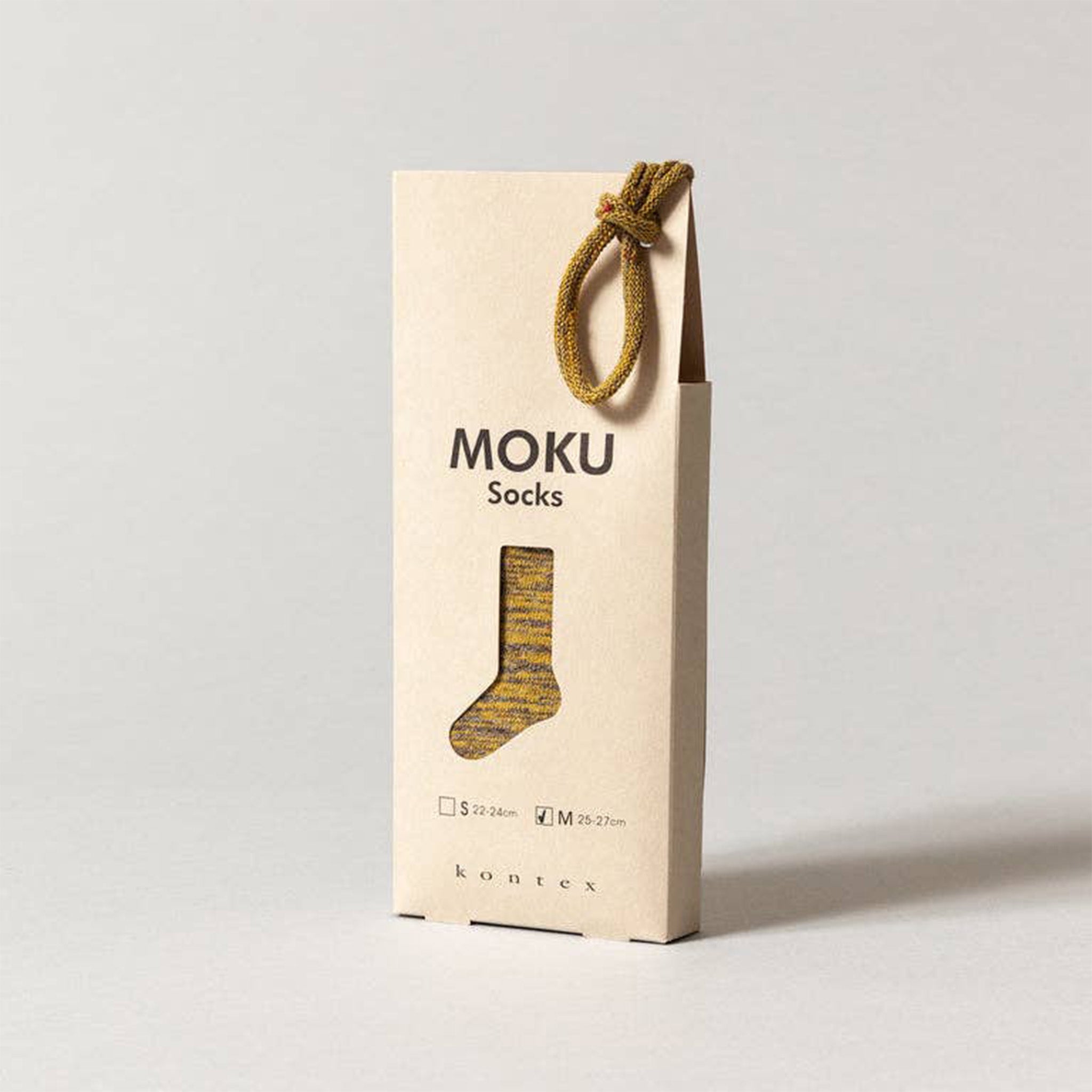 moku socks gold pair packaging