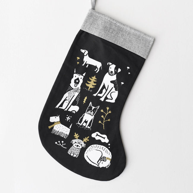 organic holiday stocking | festive pups