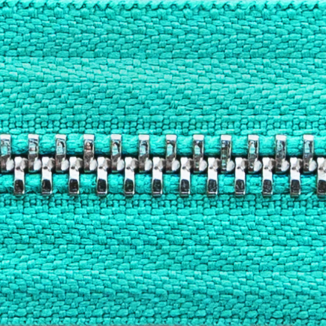 aqua | nickel | zipper swatch