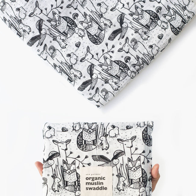 general | organic muslin swaddle forest 