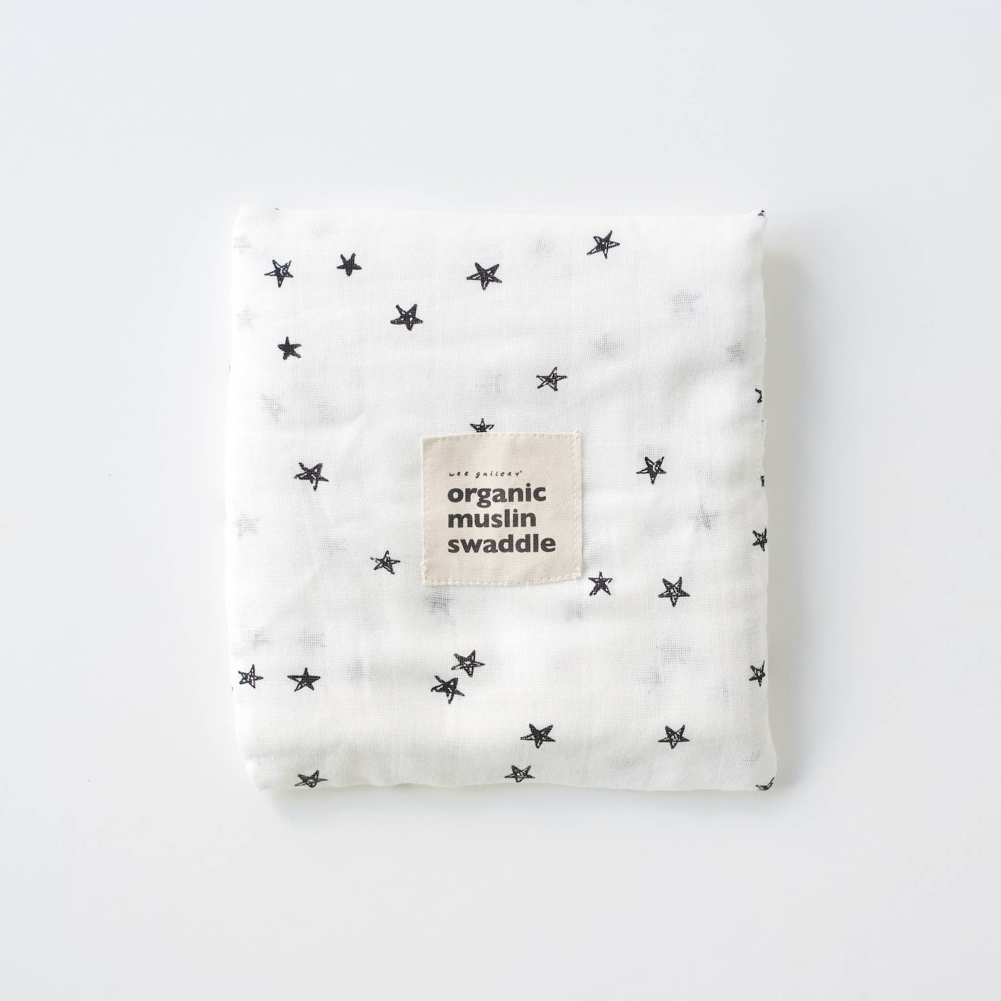 organic muslin swaddle stars folded