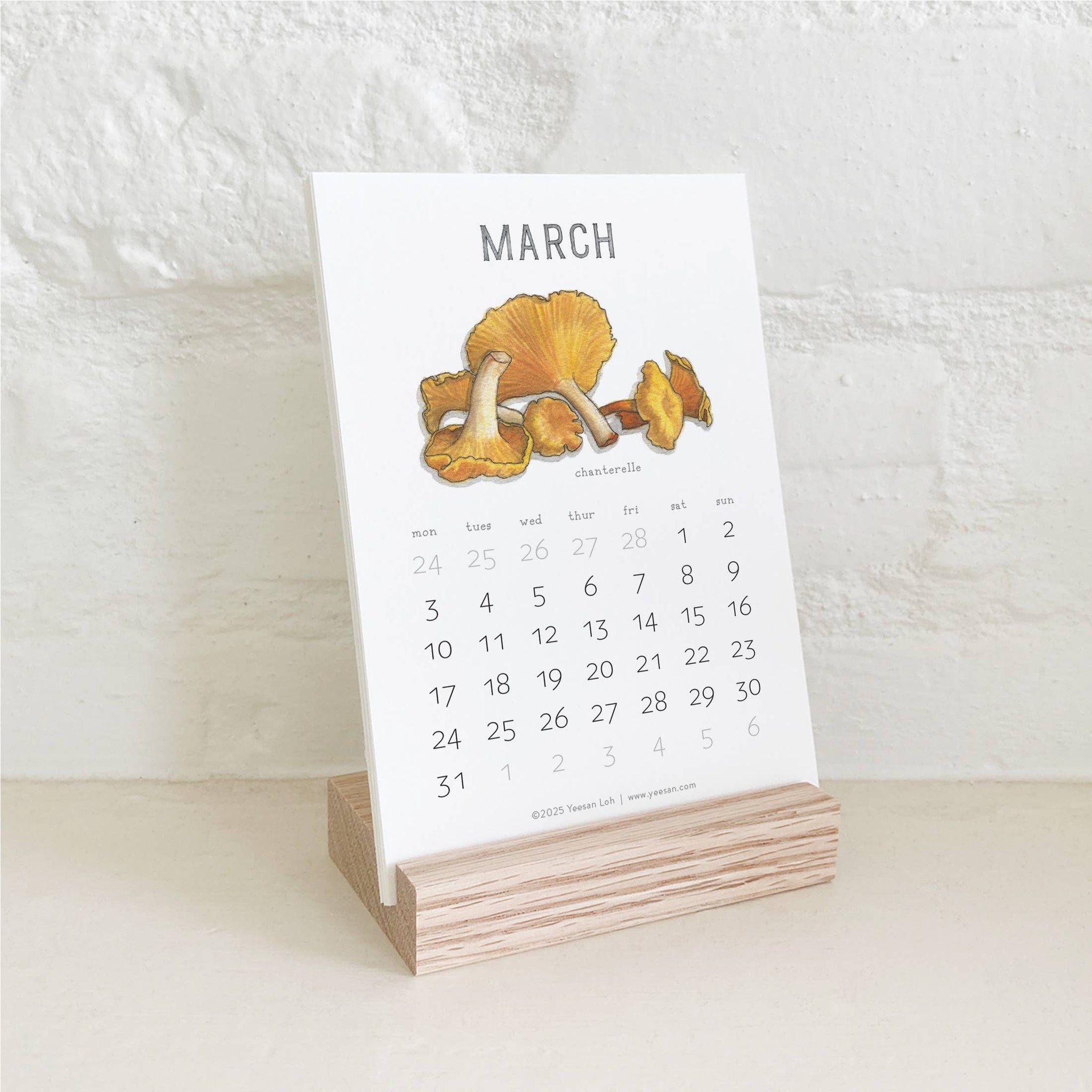 yeesan loh 2025 calendars mushrooms march