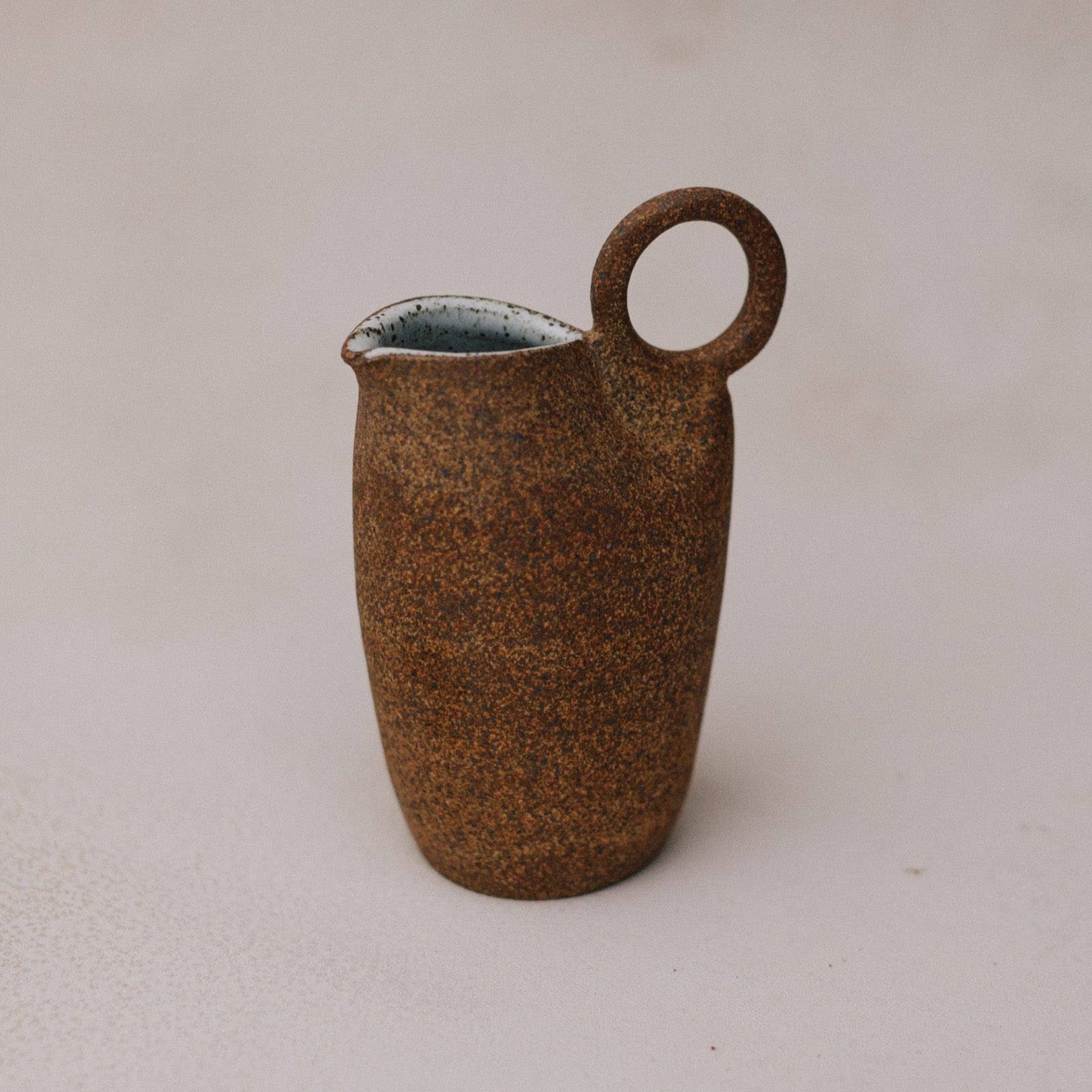 stoneware Petite Ring Pitcher brown