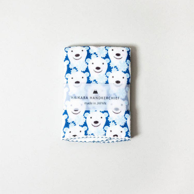 general | haikara handkerchief polar bear folded with label