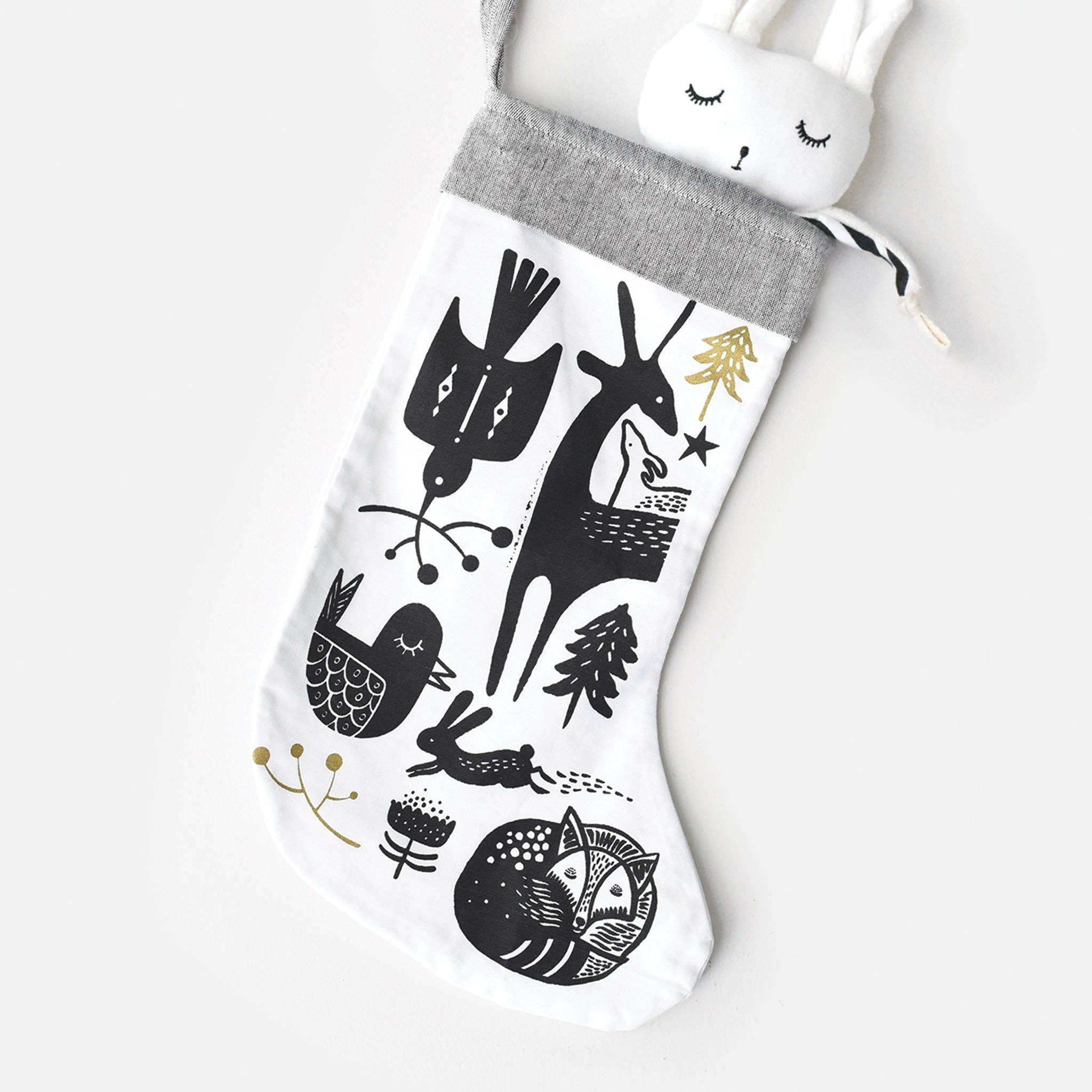 organic holiday stocking winter animals