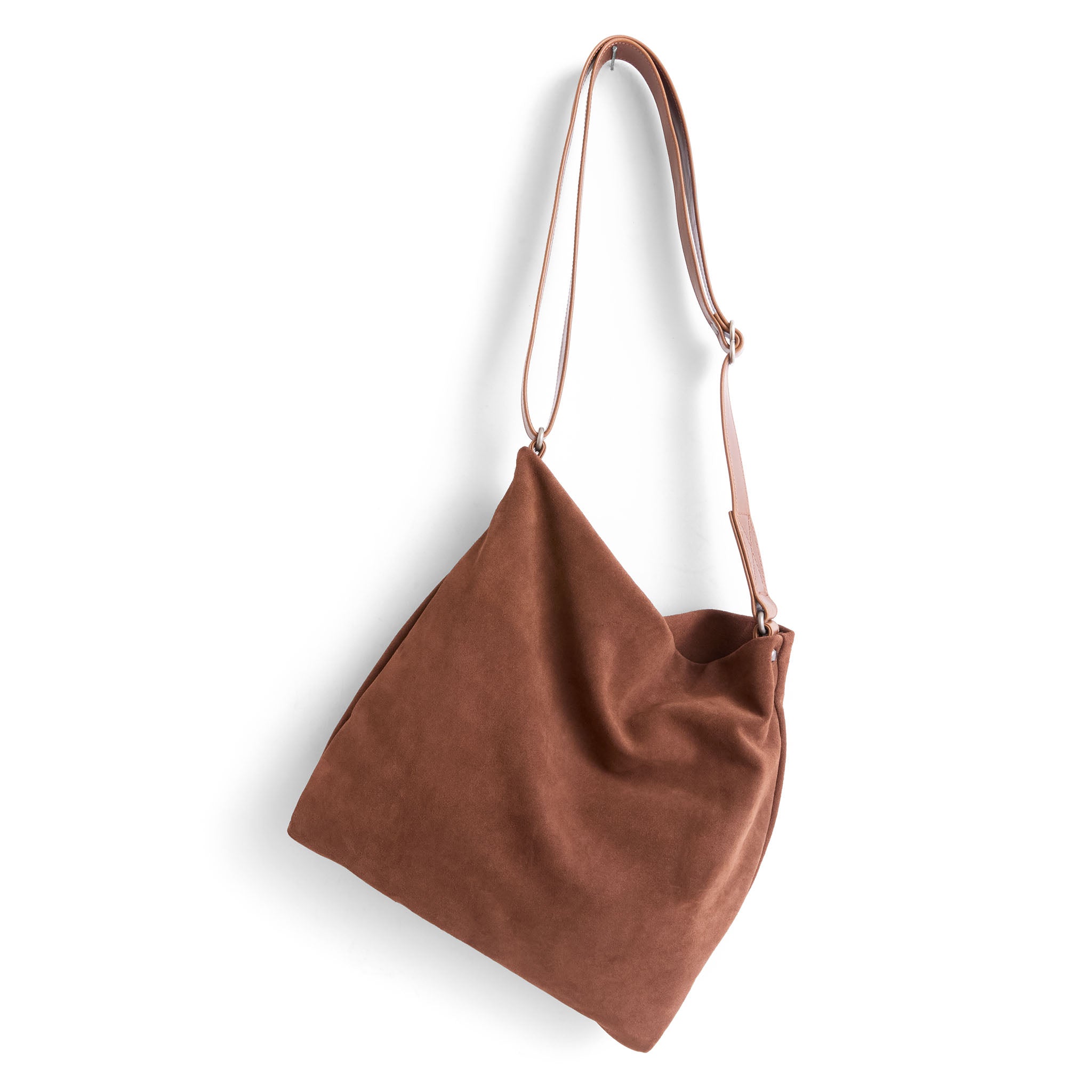 olivia crossbody small in tawny suede and saddle