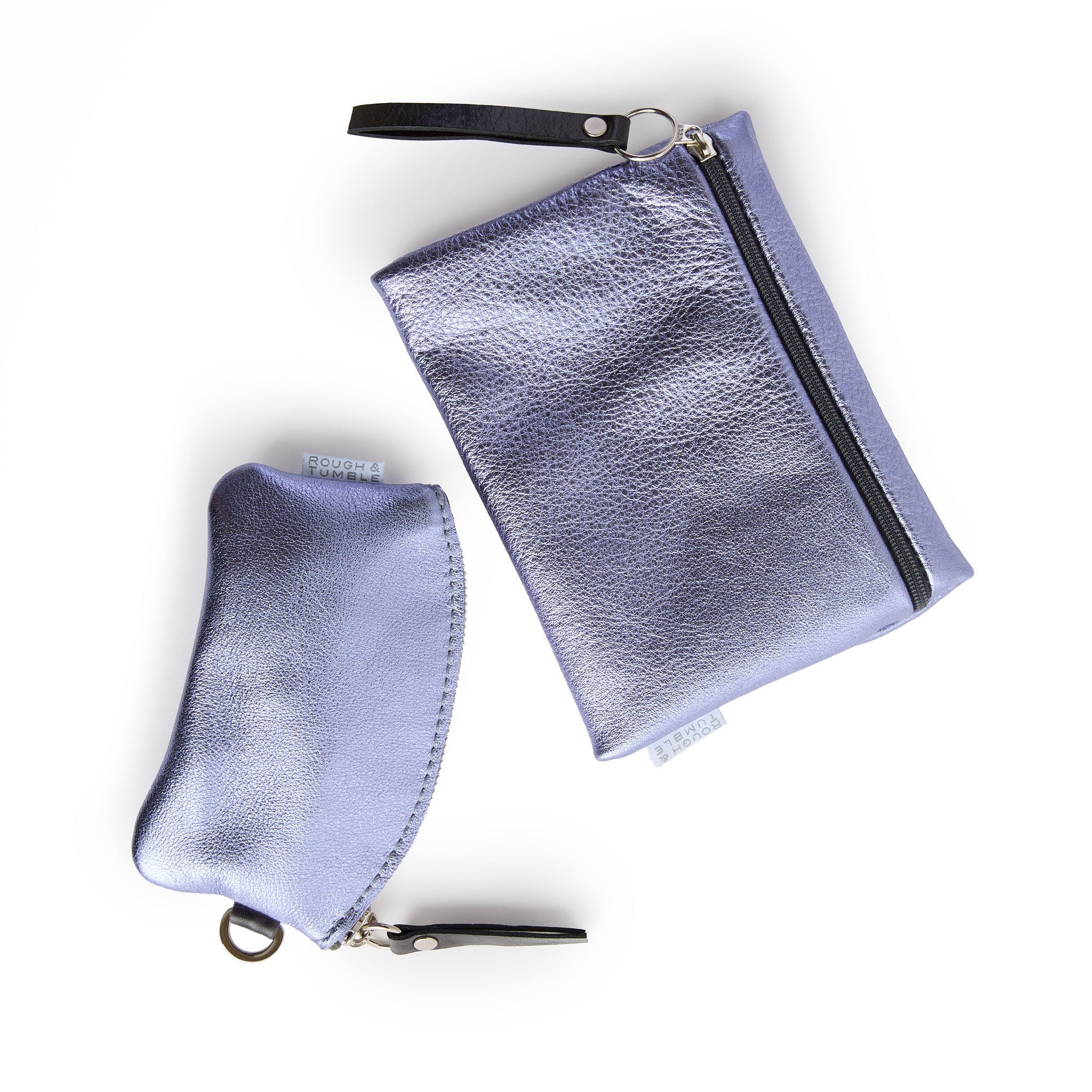 slip case with token in metallic lavender and falcon