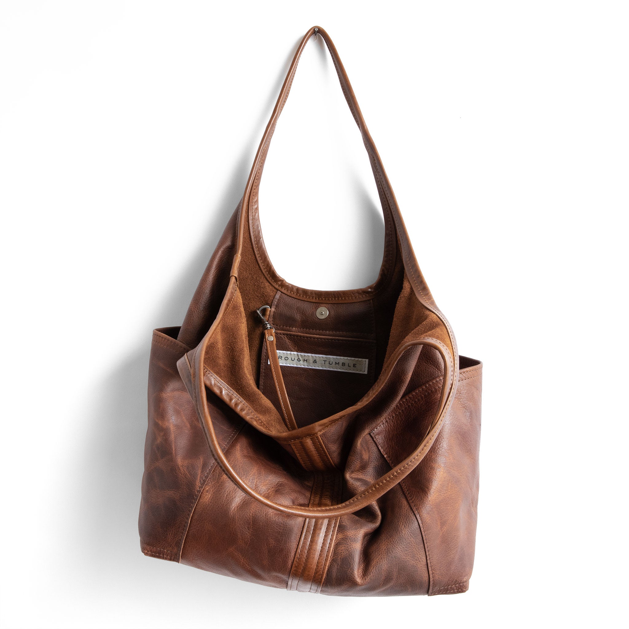 access tote in light fuentes, showcasing interior open pocket and key fob