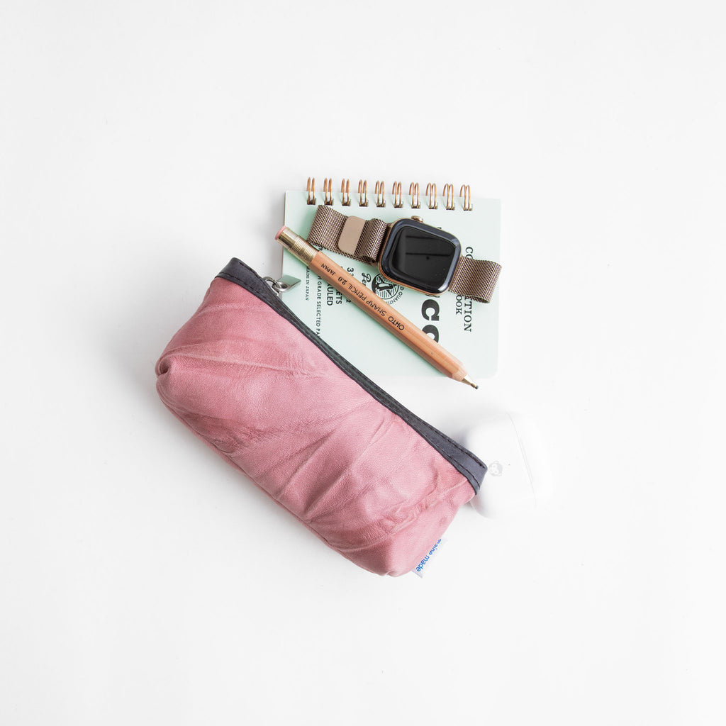 zip pouch in milano rose