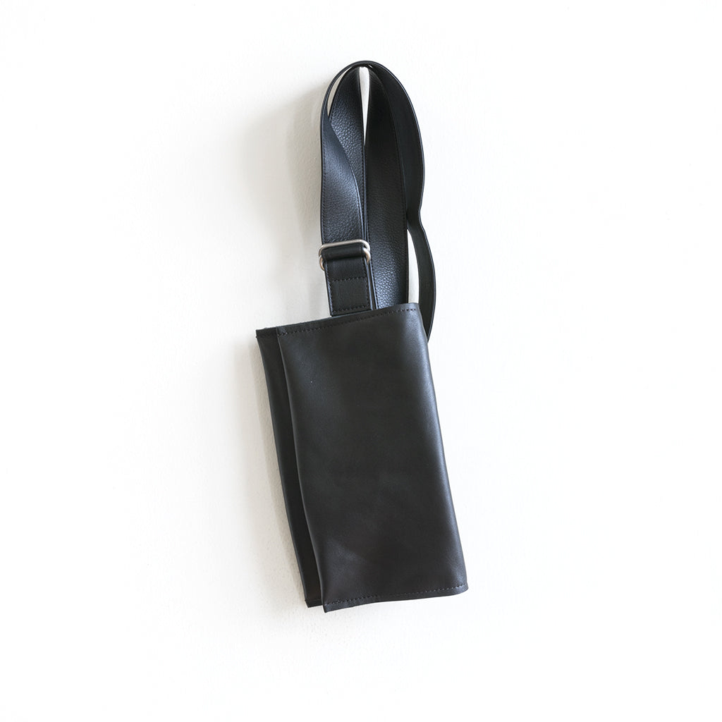 Black Leather Fanny Pack Leather Belt Bag Leather Pocket 