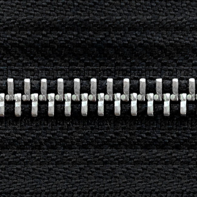 black | nickel | zipper swatch