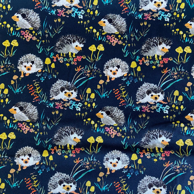 happy hedgehogs navy | betsy olmsted | swatch