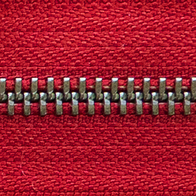 red | antique | zipper swatch