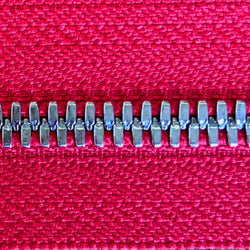 red | nickel | zipper swatch