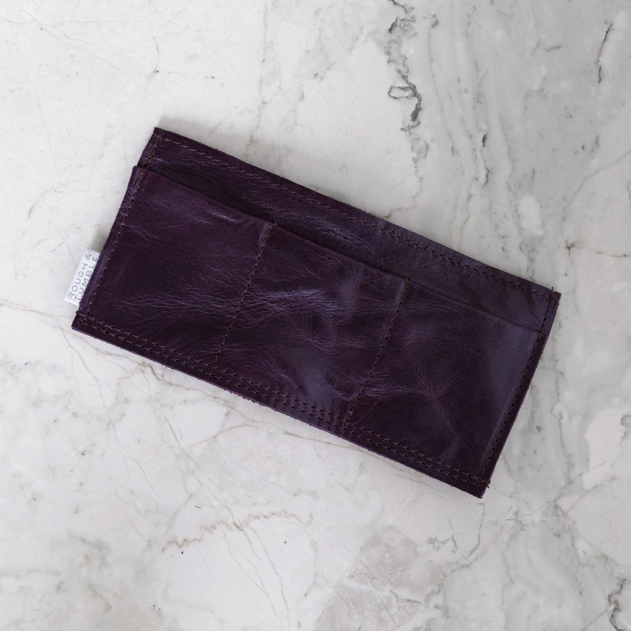 card holder trio in aubergine