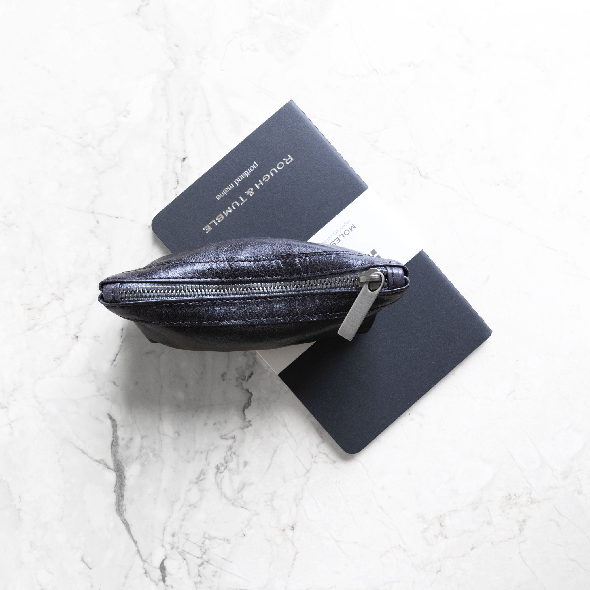 zip pouch with top stripe small in in falcon